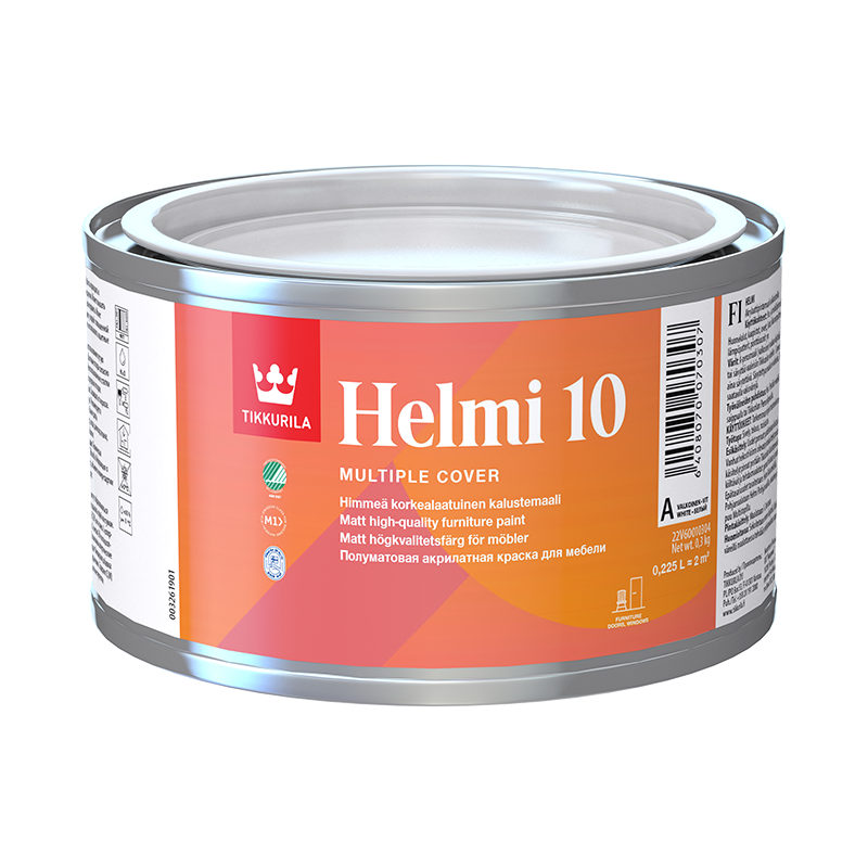 Tikkurila Helmi 10 Kalustemaali A Valkoinen Sävytettävissä Himmeä, Vesiohenteinen