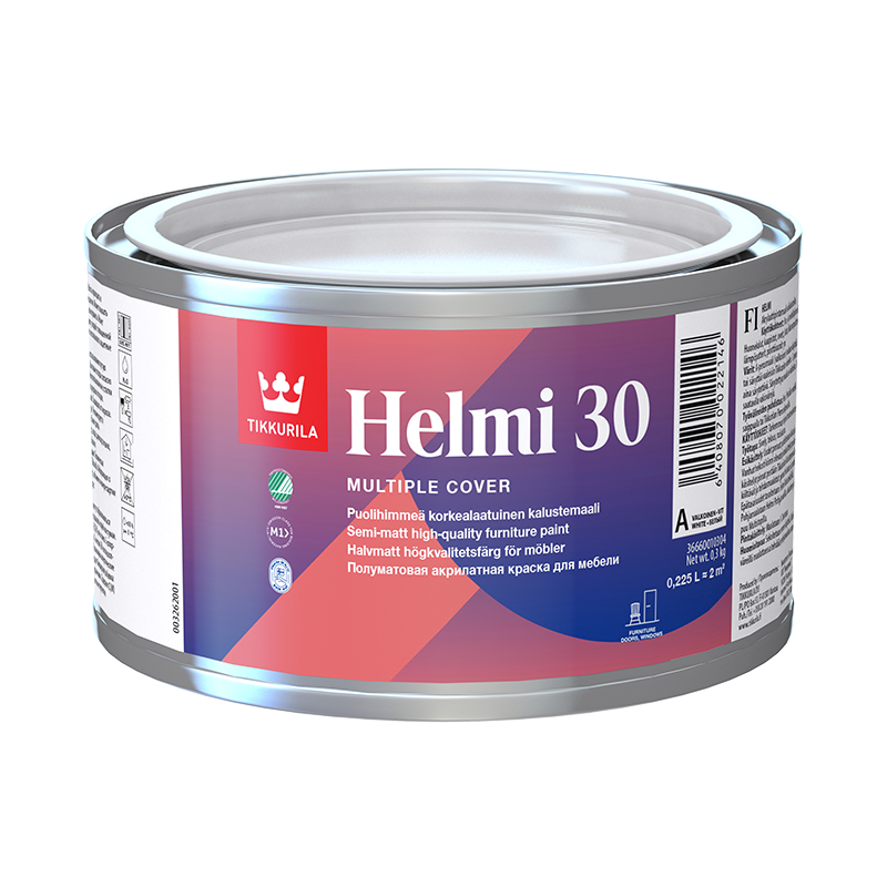 Tikkurila Helmi 30 Kalustemaali A Valkoinen Sävytettävissä Puolihimmeä, Vesiohenteinen