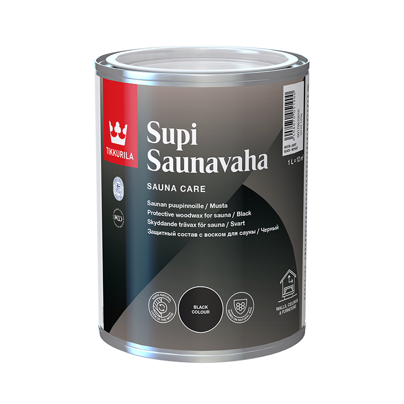 Tikkurila Supi Saunavaha Musta Himmeä, Vesiohenteinen
