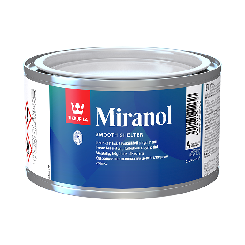 Tikkurila Miranol Kalustemaali A Valkoinen Sävytettävissä Täyskiiltävä, Liuotinohenteinen