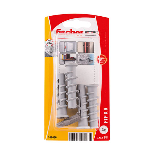 Fischer Kevytbetonitulppa Turbo Ftp K 6 4 Kpl Nailonista Kevytbetonitulppaa