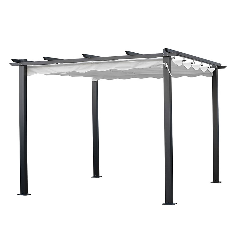 Jabo Pergola 4x4m Jabo Harmaa, Sis. Aurinkosuojan