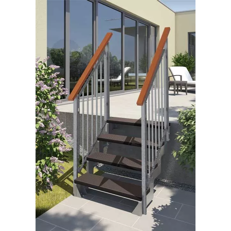 Dolle Ulkoportaat Gardentop Trimax Kaide Molemmin Puolin Dolle Vaihe 3, Tummanruskea