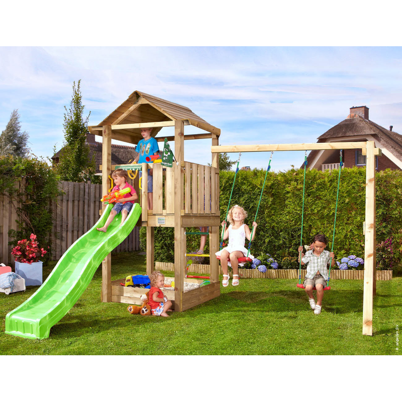 Jungle Gym Leikkitorni Täydellinen House Swing Module X'tra Ja Liukua