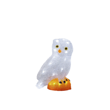 Ulkouima valo koristelu Pöllö akryyli valkoinen LED Gnosjö Konstsmide