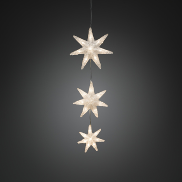Kevyt koristelu sisällä Tähdet 3 kpl LED Gnosjö Konstsmide