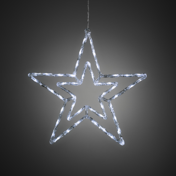 Joulutähti ulkona Tähti akryyli 58cm valkoinen LED Gnosjö Konstsmide