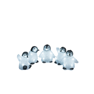 Ulkouima valo koristelu Pingviini vauvat akryyli 5kpl LED Gnosjö Konstsmide