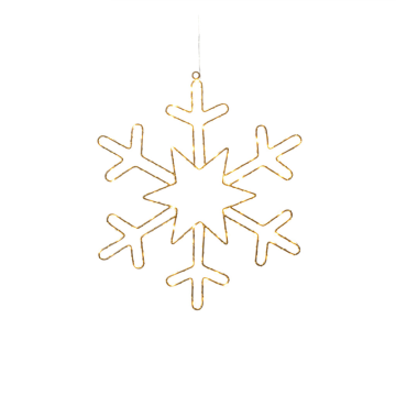 Kevyt koristelu sisällä Metallinen lumihiutale riipus 100 keltaista LED 46 cm Gnosjö Konstsmide