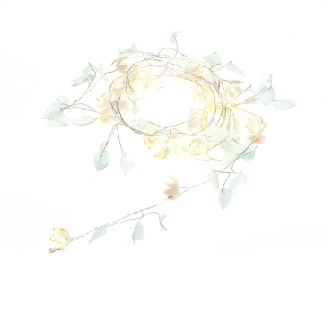 Sisätilojen valoverho B/O Kirkkaat/valkoiset kukat, 20 lämpimän valkoista LEDiä Gnosjö Konstsmide