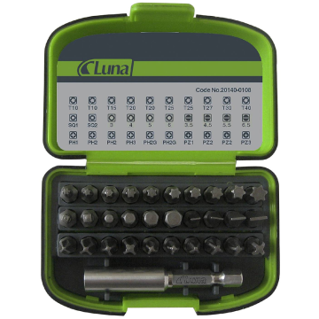 Bitti asetettu 31 Osat, joissa on magneettipidikkeet Luna Tools