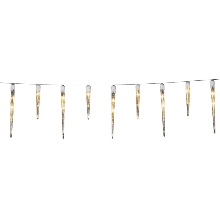 Ulkovaloverho 16 jääpuikkoa 24 LED Gnosjö Konstsmide