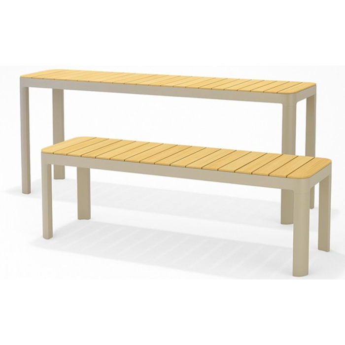 Ulkokäyttöön tarkoitettu parvekesetti Portals-parvekepöytä + penkki 140 Lifestyle Garden