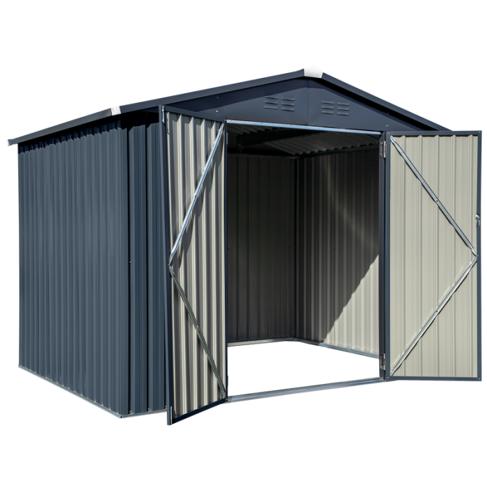 Varastohuone Cover It Steel Tummanharmaa 4,5 m2 gop
